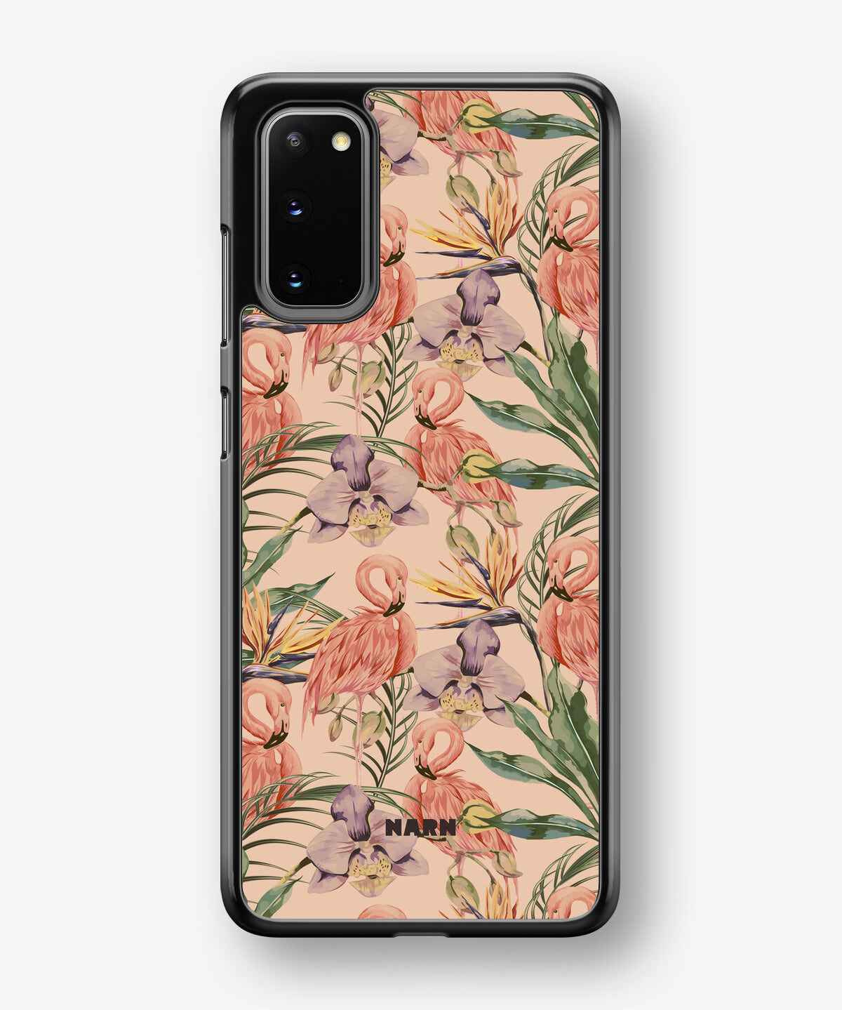 Samsung Galaxy S20 Hard Case – Flamingos & Flowers - View 1
