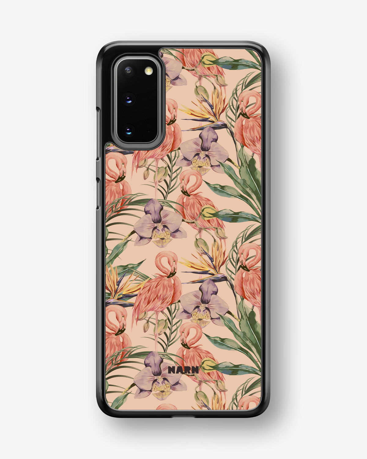 Samsung Galaxy S20 Hard Case – Flamingos & Flowers - View 1