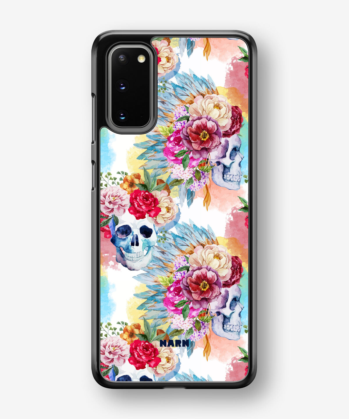 Samsung Galaxy S20 Hard Case – Flowered Skulls - View 1