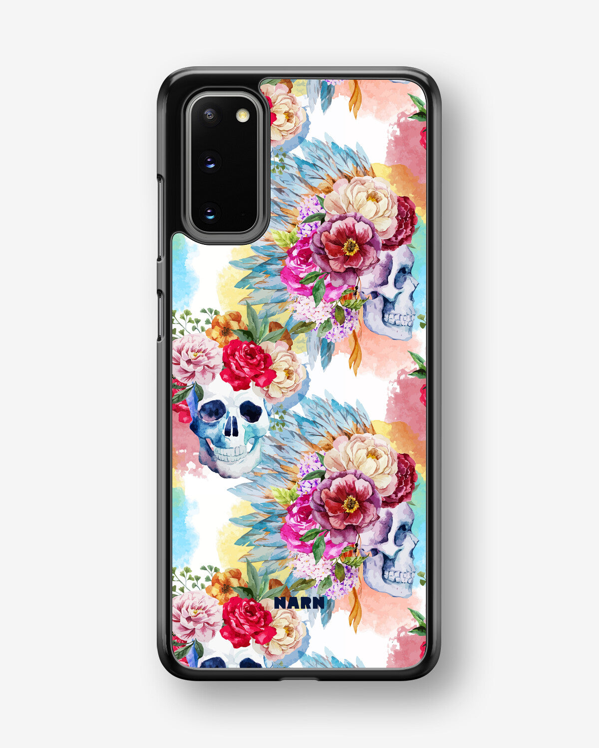 Samsung Galaxy S20 Hard Case – Flowered Skulls - View 1