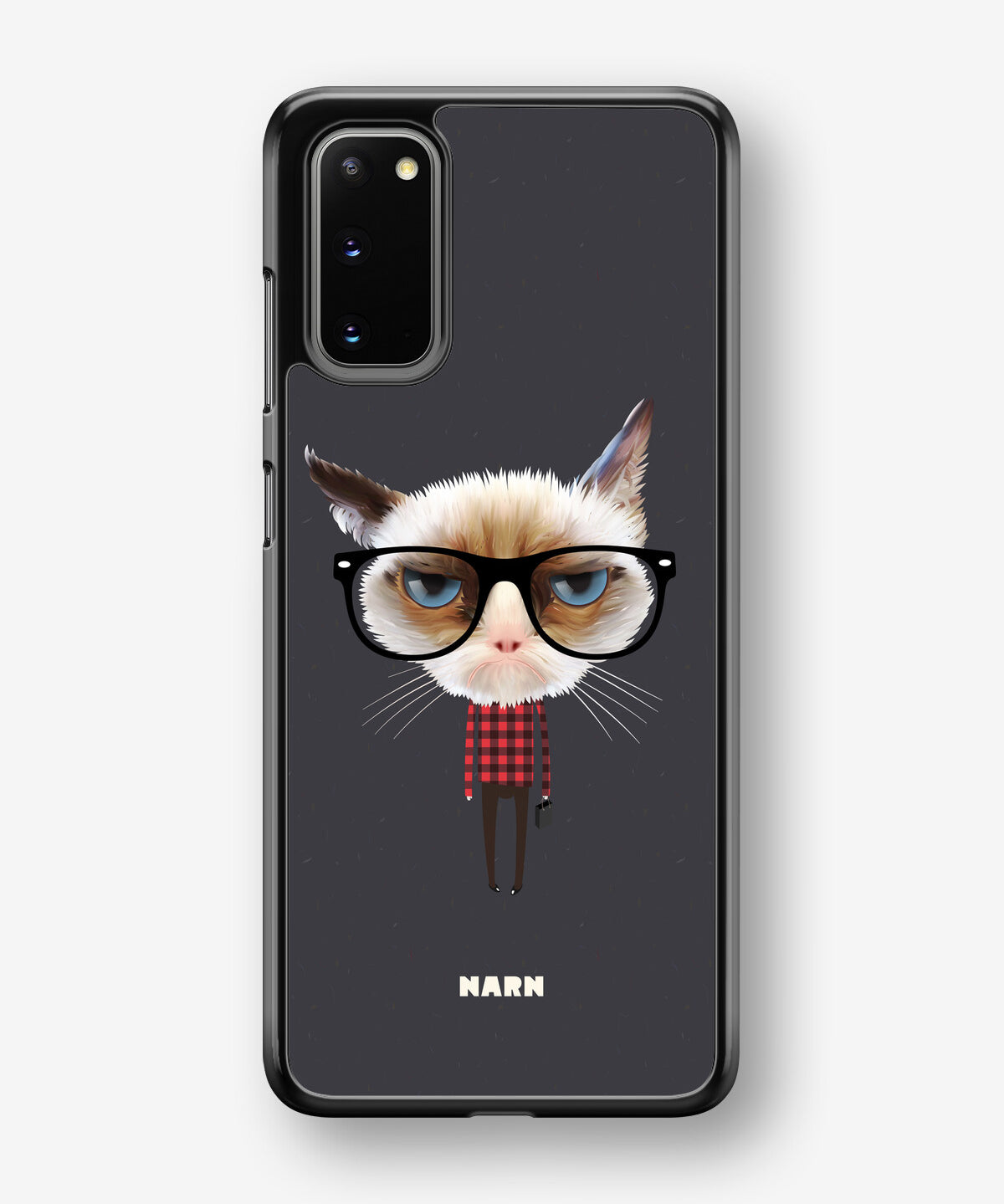 Samsung Galaxy S20 Hard Case – Hipster Cat - View 1
