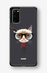 Samsung Galaxy S20 Hard Case – Hipster Cat - View 1