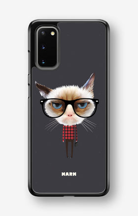 Samsung Galaxy S20 Hard Case – Hipster Cat - View 1