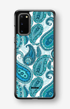 Samsung Galaxy S20 Hard Case – Turquoise Paisley - View 1