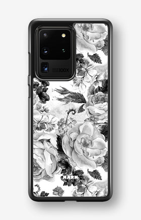 Samsung Galaxy S20 Ultra Hard Case – Black & White Bloom - View 1