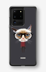 Samsung Galaxy S20 Ultra Hard Case – Hipster Cat - View 1