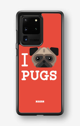 Samsung Galaxy S20 Ultra Hard Case – I Love Pugs - View 1