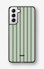 Samsung Galaxy S21 FE Hard Case – Sage Stripes - View 1