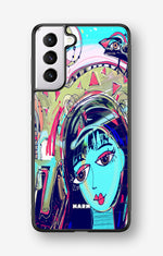 Samsung Galaxy S21 FE Hard Case – Abstract Cat - View 1