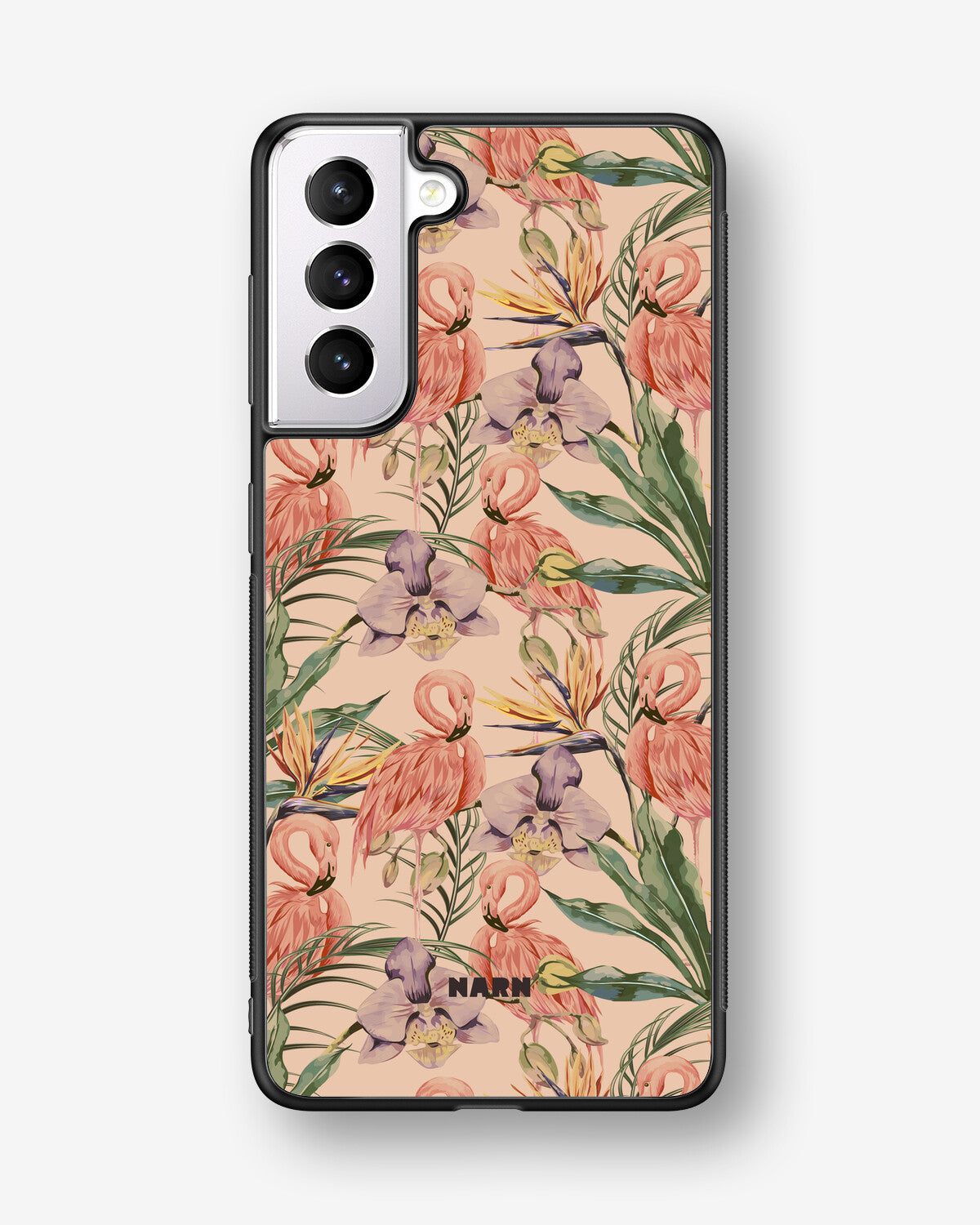 Samsung Galaxy S21 FE Hard Case – Flamingos & Flowers - View 1
