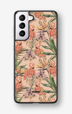 Samsung Galaxy S21 FE Hard Case – Flamingos & Flowers - View 1