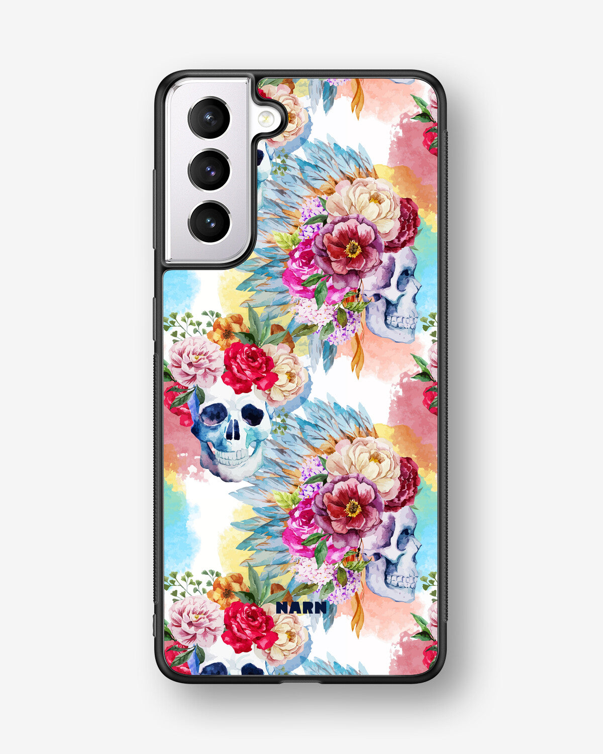 Samsung Galaxy S21 FE Hard Case – Flowered Skulls - View 1