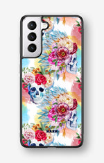 Samsung Galaxy S21 FE Hard Case – Flowered Skulls - View 1