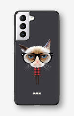 Samsung Galaxy S21 FE Hard Case – Hipster Cat - View 1
