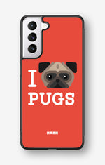 Samsung Galaxy S21 FE Hard Case – I Love Pugs - View 1