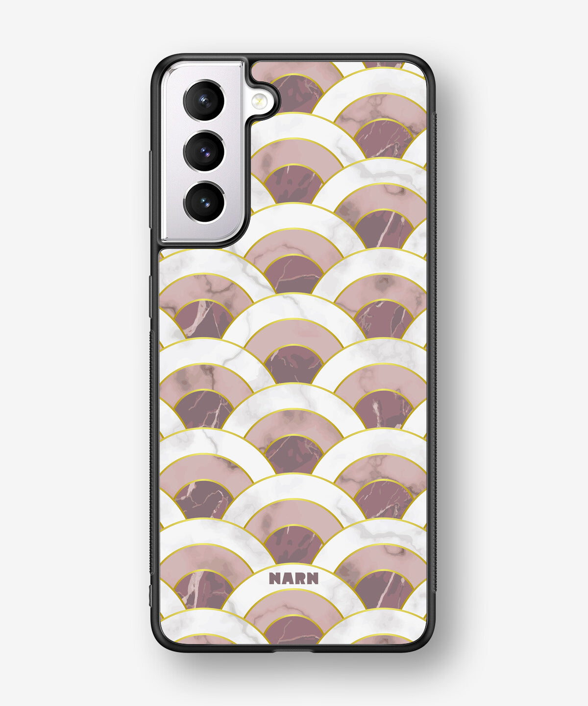 Samsung Galaxy S21 FE Hard Case – Pink Marble Waves - View 1
