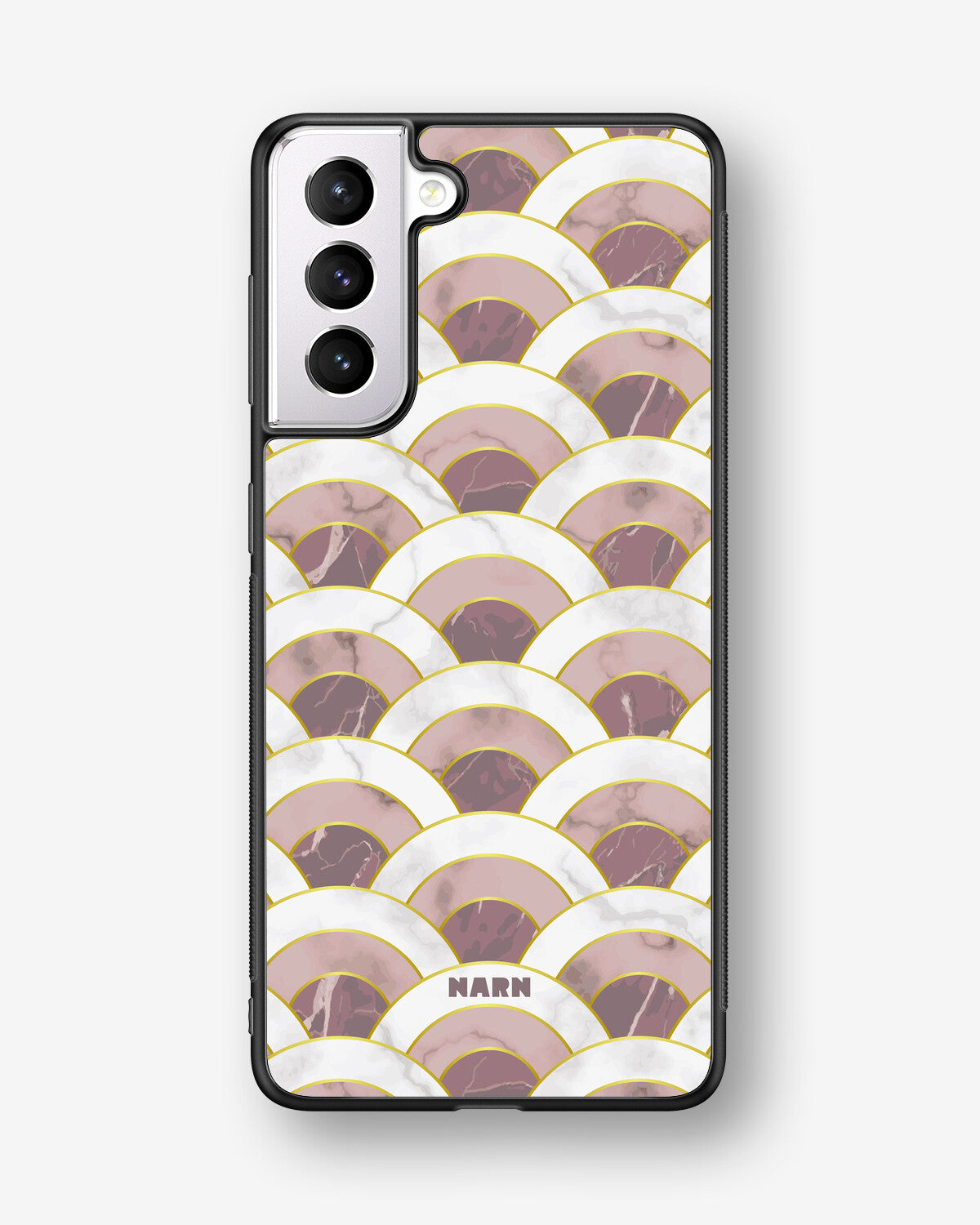 Samsung Galaxy S21 FE Hard Case – Pink Marble Waves - View 1
