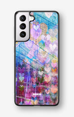 Samsung Galaxy S21 FE Hard Case – Purple Hearts - View 1