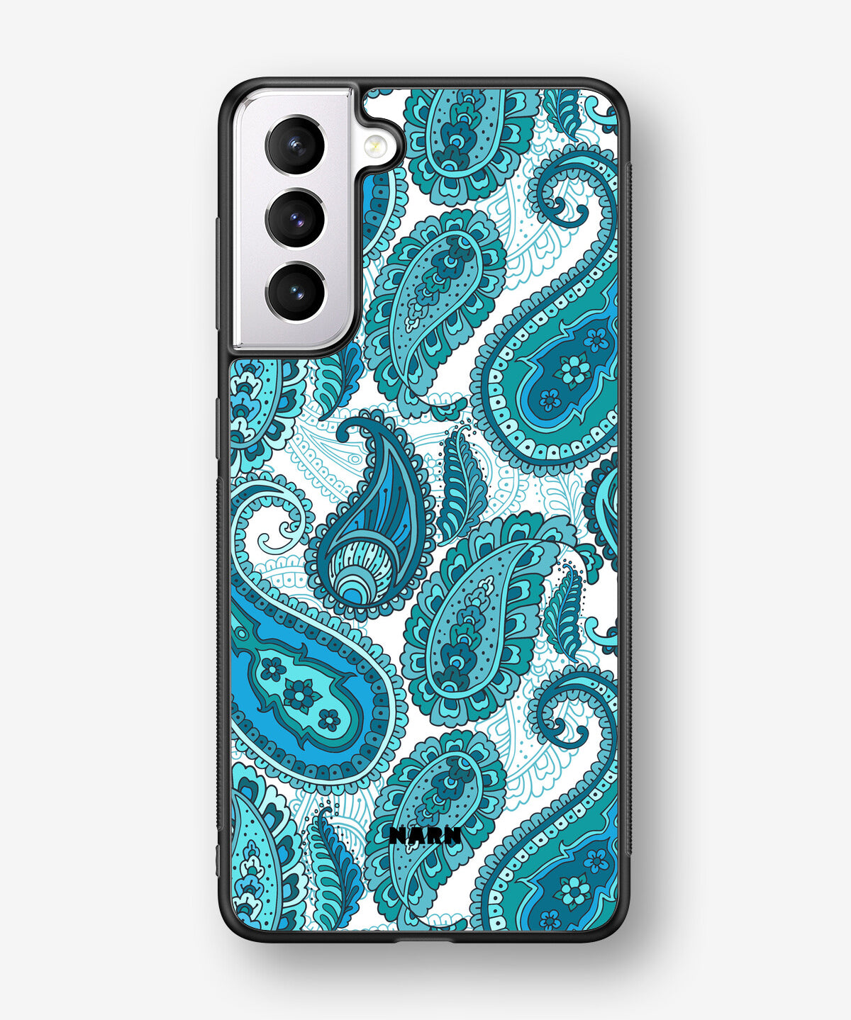 Samsung Galaxy S21 FE Hard Case – Turquoise Paisley - View 1
