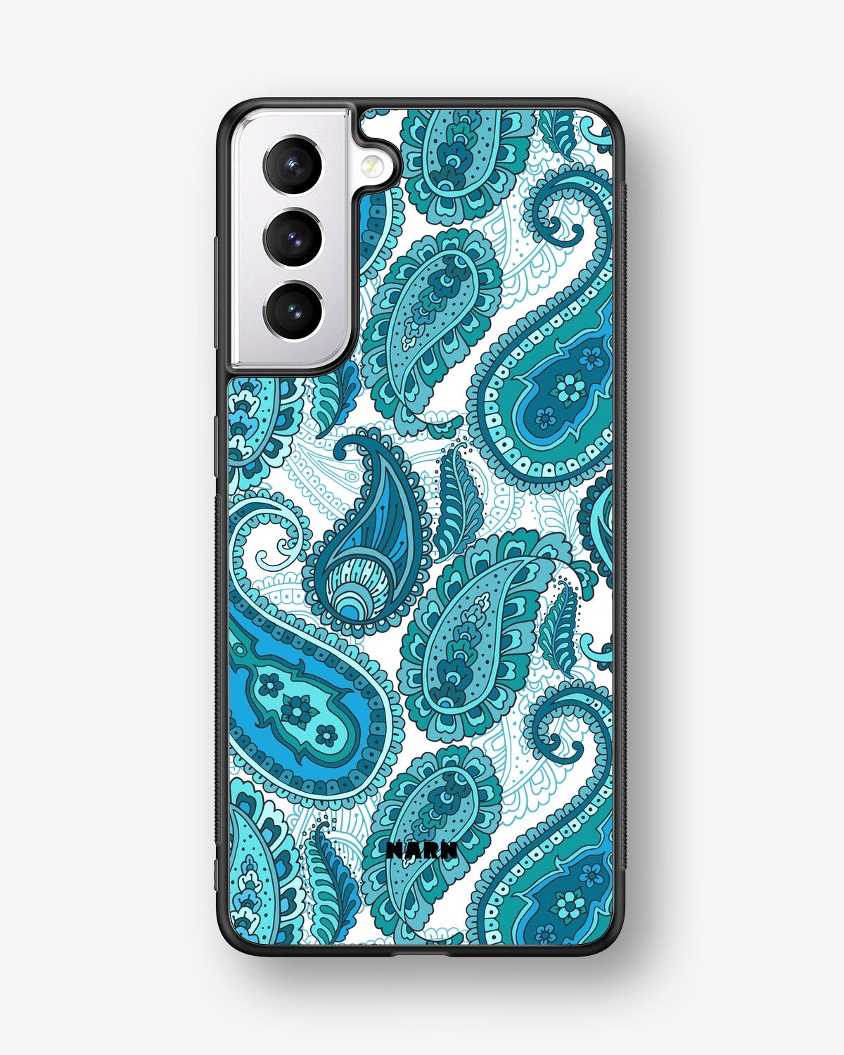 Samsung Galaxy S21 FE Hard Case – Turquoise Paisley - View 1