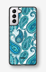 Samsung Galaxy S21 FE Hard Case – Turquoise Paisley - View 1