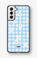 Samsung Galaxy S21 Hard Case – Blue Daisies - View 1