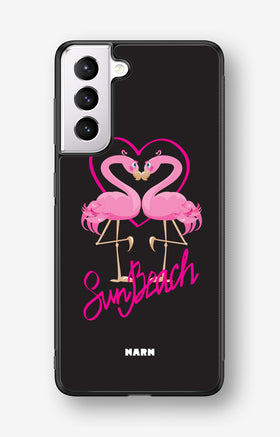 Samsung Galaxy S21 Plus Hard Case – Beach Flamingo - View 1