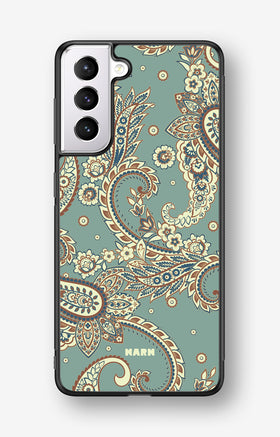 Samsung Galaxy S21 Hard Case – Paisley Green - View 1