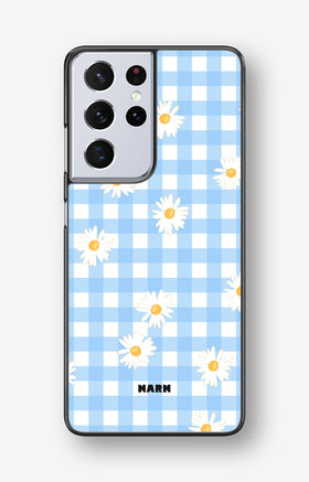 Samsung Galaxy S21 Ultra Hard Case – Blue Daisies - View 1