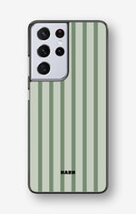 Samsung Galaxy S21 Ultra Hard Case – Sage Stripes - View 1