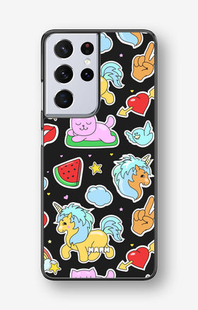 Samsung Galaxy S21 Ultra Hard Case – Cute Stickers - View 1