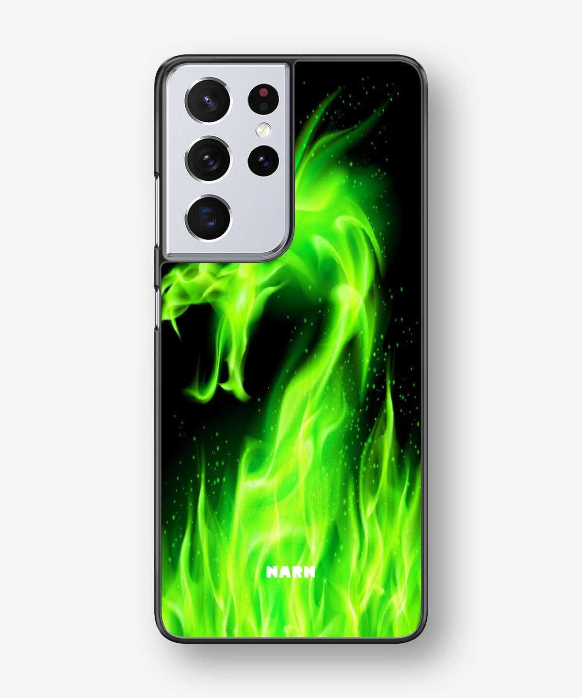 Samsung Galaxy S21 Ultra Hard Case – Green Flames Dragon - View 1
