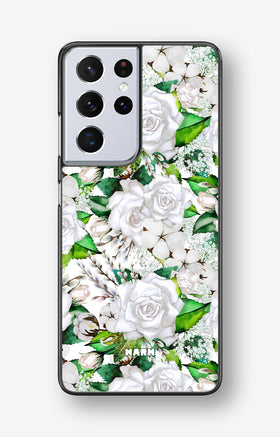 Samsung Galaxy S21 Ultra Hard Case – White Bloom - View 1