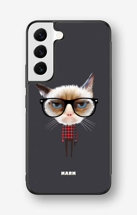 Samsung Galaxy S22 Hard Case – Hipster Cat - View 1