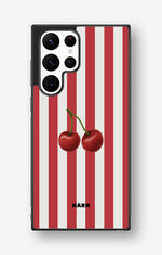 Samsung Galaxy S22 Ultra Hard Case – Cherry Stripes - View 1