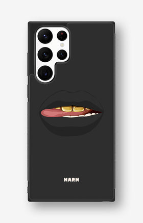 Samsung Galaxy S22 Ultra Hard Case – Golden Lips - View 1