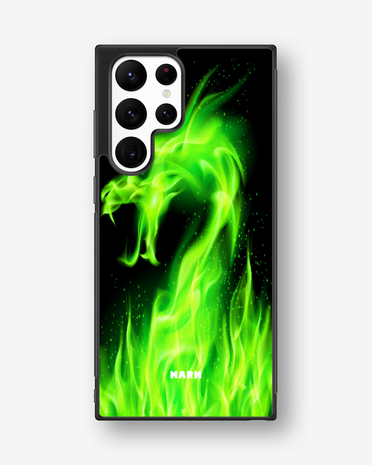 Samsung Galaxy S22 Ultra Hard Case – Green Flames Dragon - View 1
