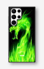 Samsung Galaxy S22 Ultra Hard Case – Green Flames Dragon - View 1