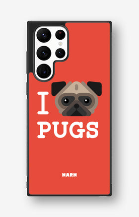 Samsung Galaxy S22 Ultra Hard Case – I Love Pugs - View 1