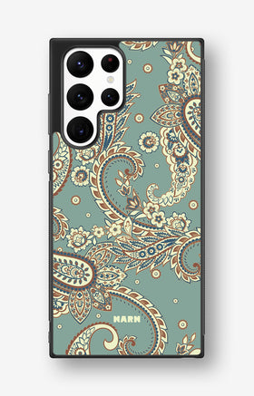 Samsung Galaxy S22 Ultra Hard Case – Paisley Green - View 1