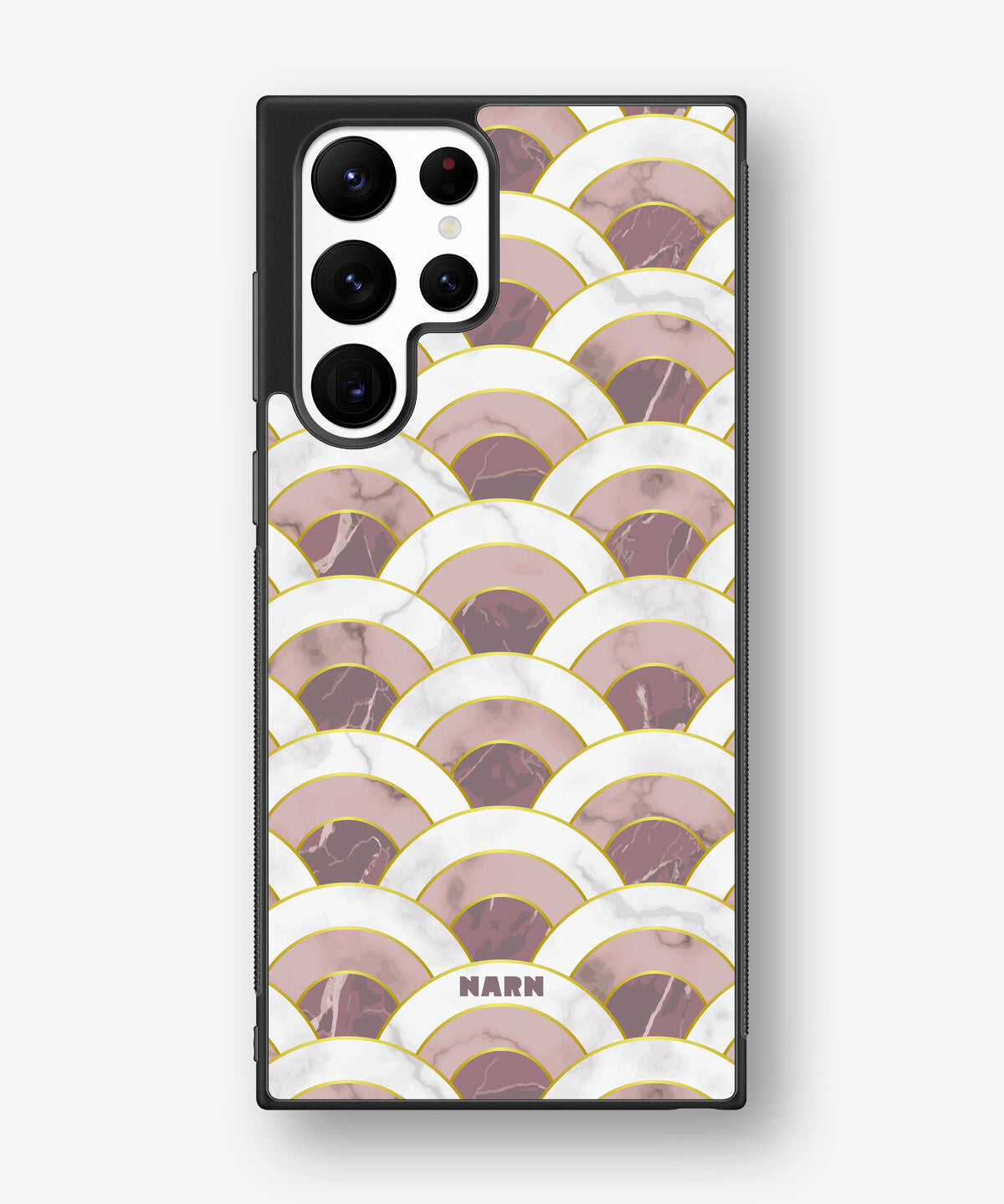 Samsung Galaxy S22 Ultra Hard Case – Pink Marble Waves - View 1