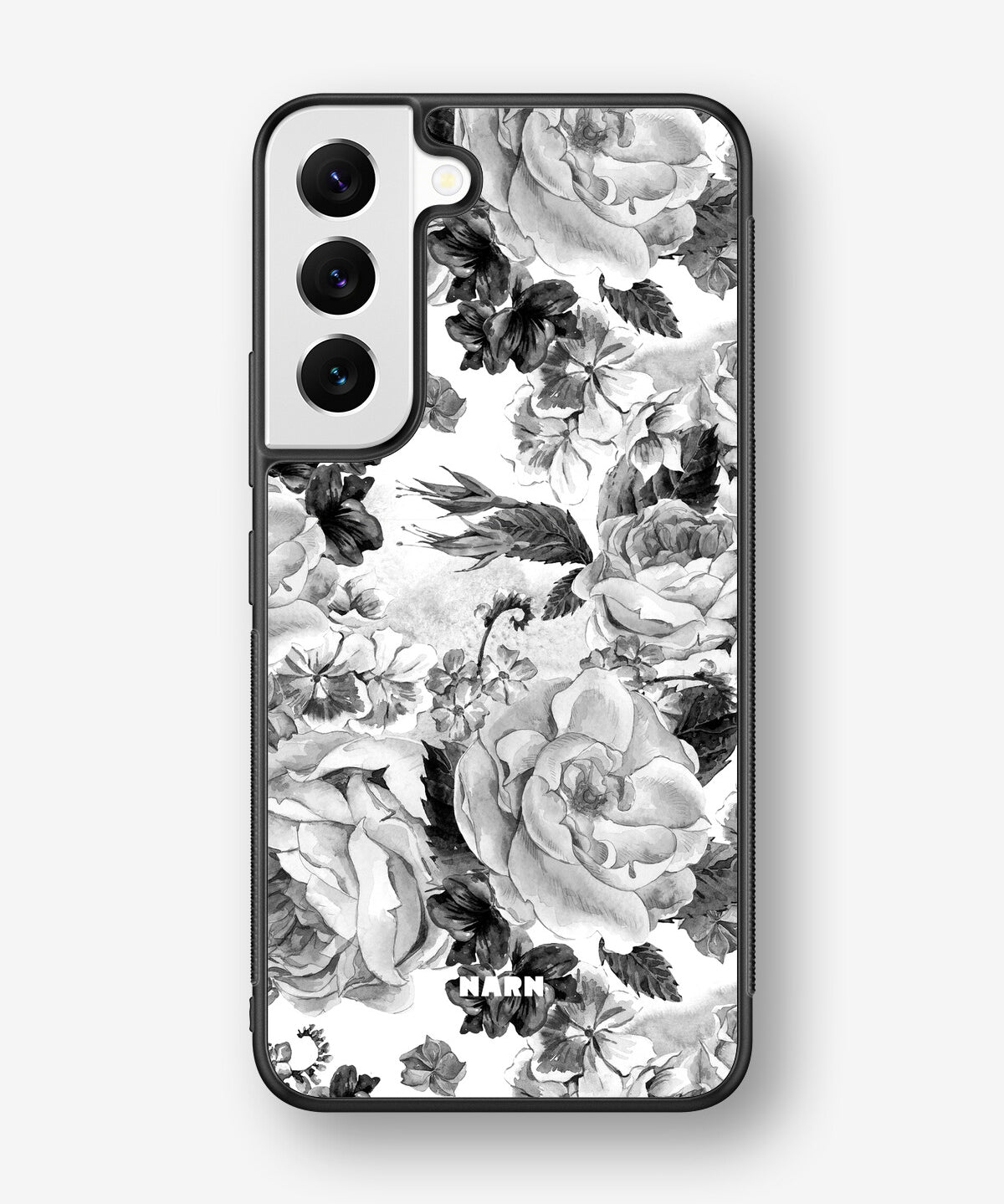 Samsung Galaxy S23 5G Hard Case – Black & White Bloom - View 1