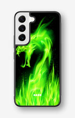 Samsung Galaxy S23 5G Hard Case – Green Flames Dragon - View 1