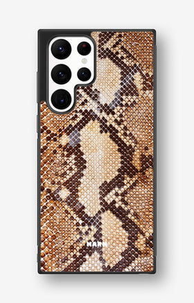 Samsung Galaxy S23 Ultra Hard Case – Brown Snakeskin - View 1