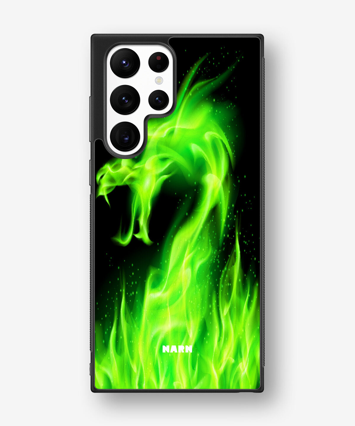 Samsung Galaxy S23 Ultra Hard Case – Green Flames Dragon - View 1