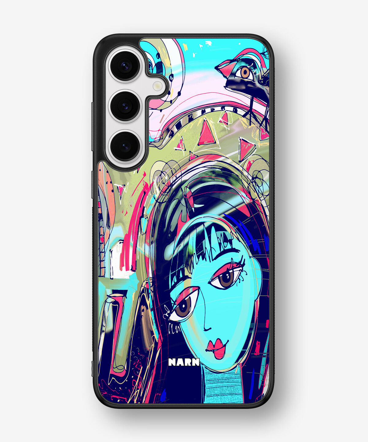 Samsung Galaxy S24 Plus Hard Case – Abstract Cat - View 1