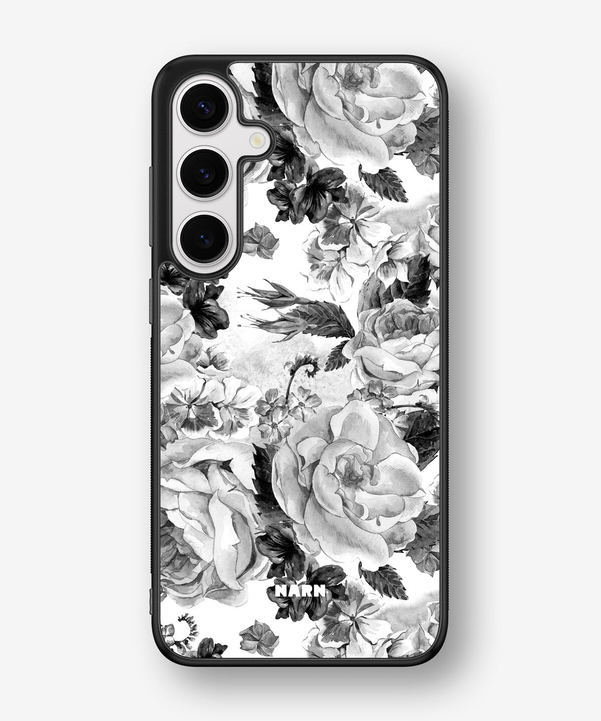 Samsung Galaxy S24 Plus Hard Case – Black & White Bloom - View 1