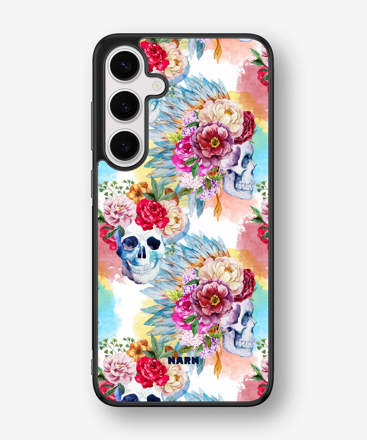 Samsung Galaxy S24 Plus Hard Case – Flowered Skulls - View 1