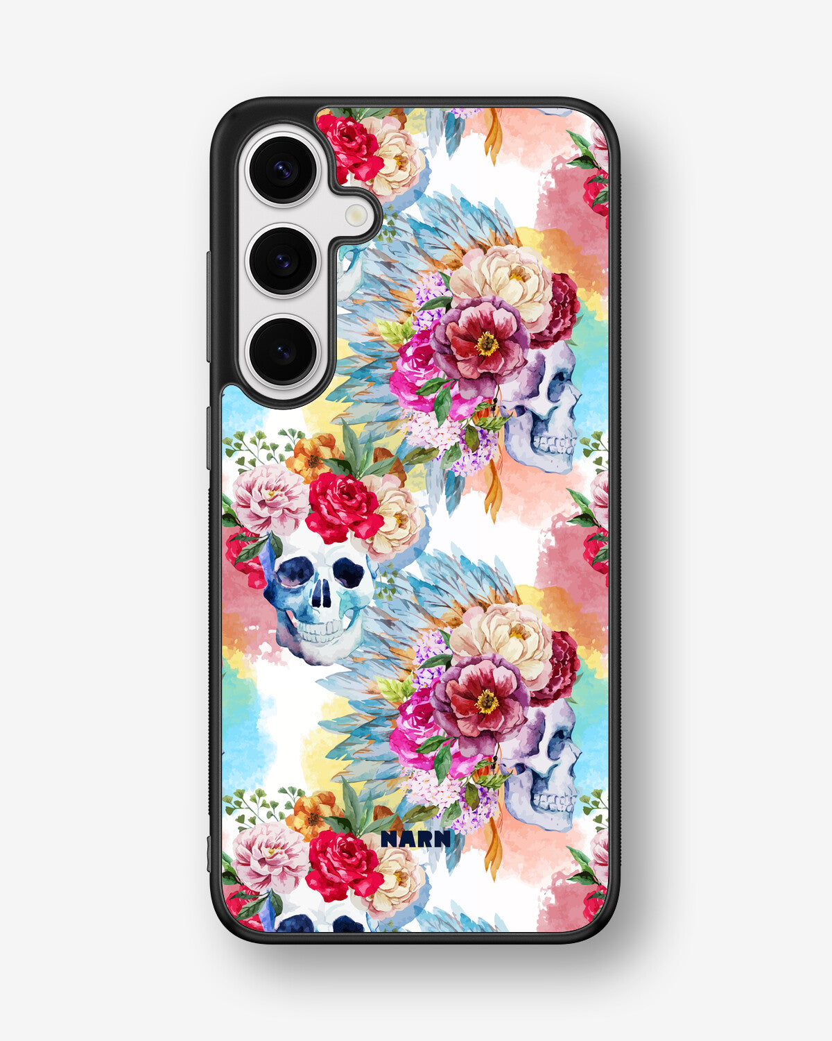 Samsung Galaxy S24 Plus Hard Case – Flowered Skulls - View 1