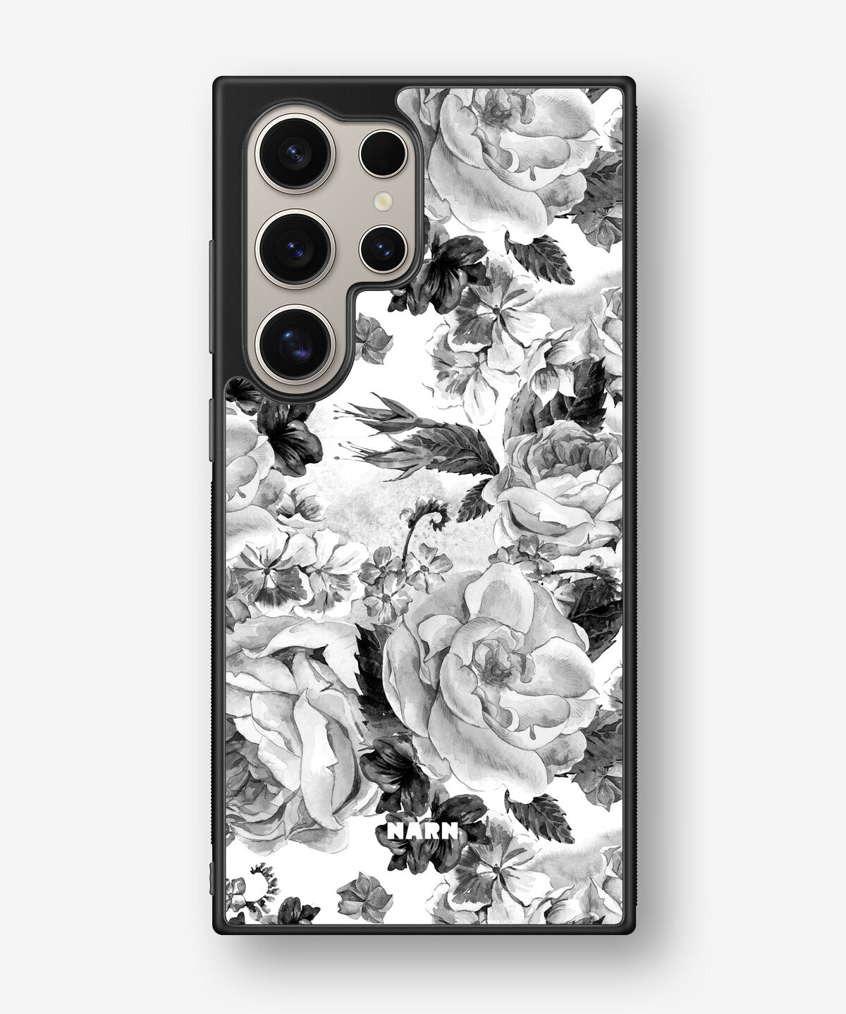 Samsung Galaxy S24 Ultra Hard Case – Black & White Bloom - View 1